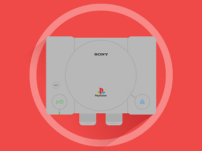 Playstation 1 console flat illustration playstation1 psx