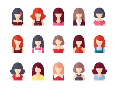Avatars avatar people draw flat icon woman avatar woman illustration women