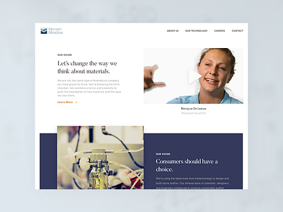 Modern Meadow biofabrication design marketing science ui ux