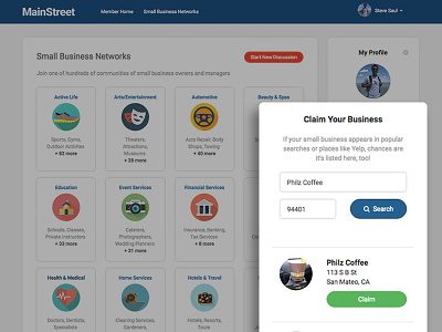 MainStreet App for Small Business (Yelp Hackathon) angular api hackathon search ui yelp