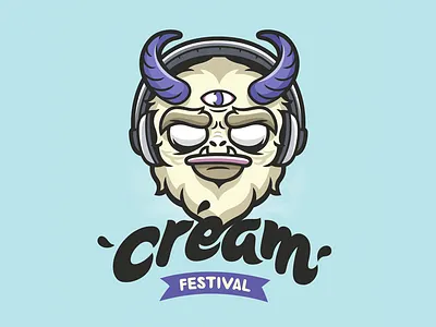 Cream Festival 2016 character design cream cream festival festival headphones illustration