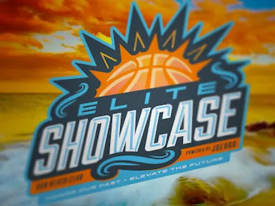 Beachin' It basketball beach logo sports tournament