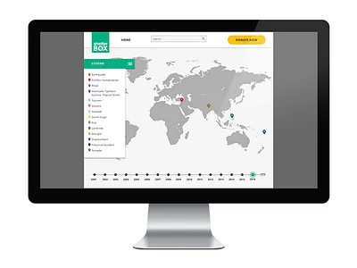 Shelterbox USA Interactive Map Wireframe desktop interface legend map microsite non profit shelterbox timeline ui web design wireframe