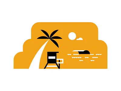 Beach Vibes beach cloud geometric iconography illustration minimal sand summer sun vector