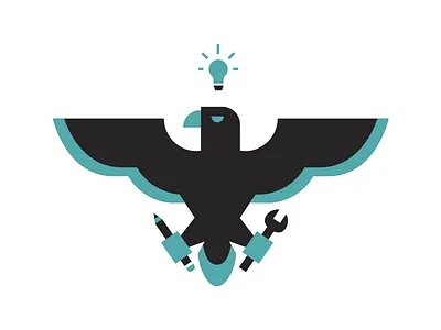 The Inspiration Eagle eagle illustration light bulb pencil vector wrench
