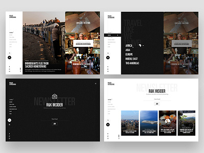 R&K 2.0 bourdain clean explore grid journalism left nav modern travel ui web design