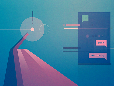 A.I. + Bots abstract bot editorial futurism geometric illustration minimal