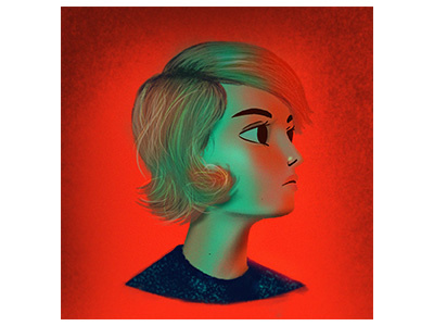 Green and Red Woman face portrait woman