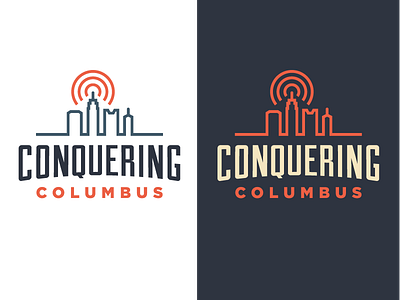 Conquering Columbus brand branding city columbus logo podcast podcast logo