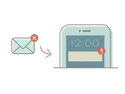 Mobile Notifications Illustration collaboration email enterprise flat header illustration microsoft offset outline pastel