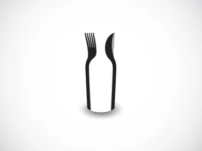 Events and Catering Logo catering events fork logo negative space spoon wine bottle