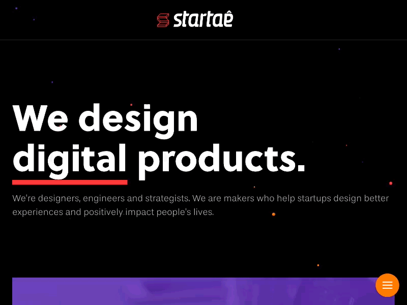 Expansible menu - Startaê's Website interaction menu navigation