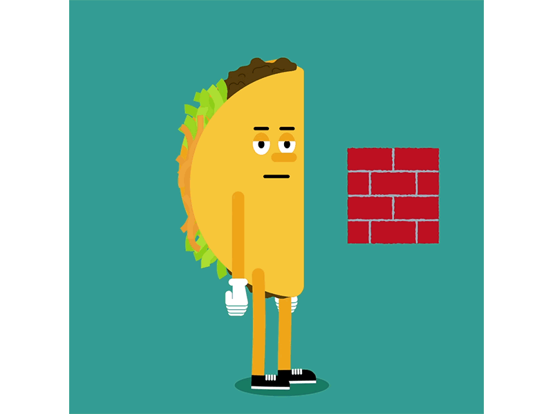 Taco + Mushroom 2d after effects animation