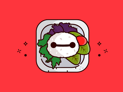Baymax cook food icon illustration japanese movies plate recipe rice