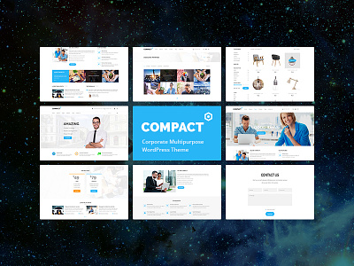 Compact business clean clear corporate design template theme wordpress