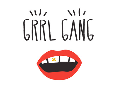 GRRL GANG badass bitches branding design feminism gang girl logo women