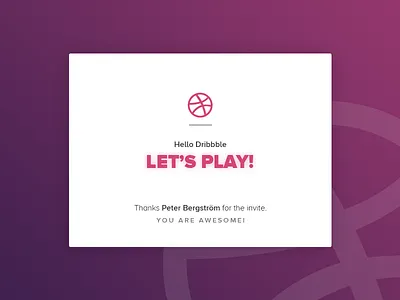 Hello Dribbble dribbble hello