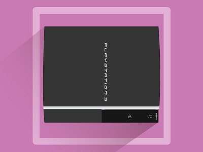 Playstation 3 console flat illustration playstation3 ps3