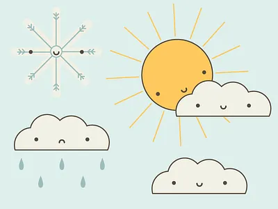 Cute Weather cloud clouds cute kawaii nature snow sun weather
