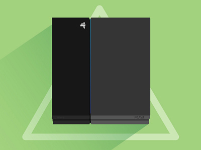 Playstation 4 console flat illustration playstation4 ps4