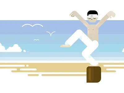 Wax on, wax off [Practice makes perfect] beach character crane illustration japan karate karate kid master ninja scrum sensei skill