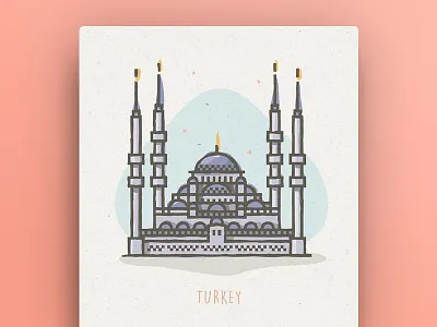 World Icons - Turkey icon illustration monuments vector world icon