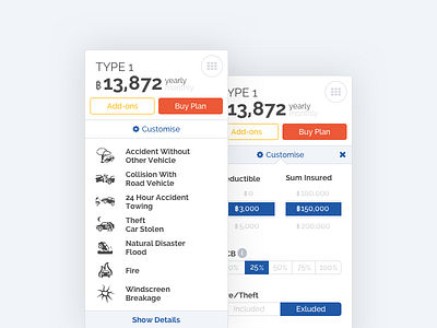 Card 2016 card clean concept customise insurance ui ux