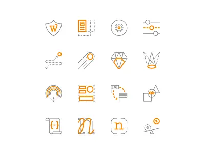 Thejemack Icons clean flat grey grid icon orange simple themejack ui ux vector