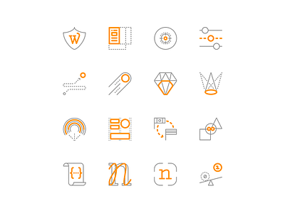 Thejemack Icons clean flat grey grid icon orange simple themejack ui ux vector