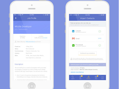 Shine Ios 2 clean flat ui ios app job app material design ui ux