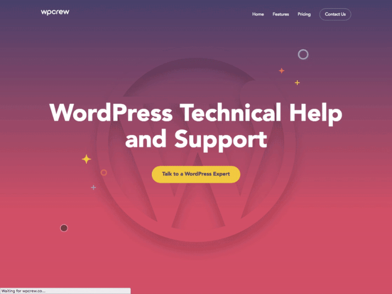 WPcrew - Wordpress Support Service animation icons illustration sass ui web design website wordpress