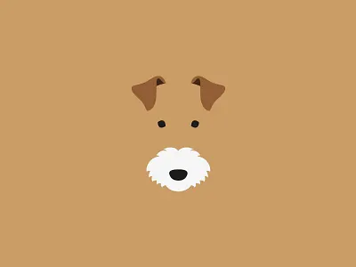 Fox Terrier art design dog flat icon illustration minimal negative space