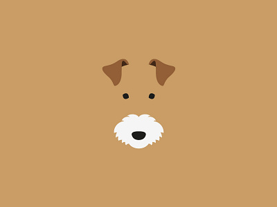 Fox Terrier art design dog flat icon illustration minimal negative space