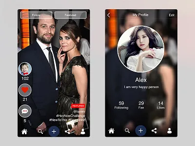 Music App Profile Screen alvaro concept design events grey hand home icon interface ios iphone iphone5 music photoshop sevilla slide spain ui ux white