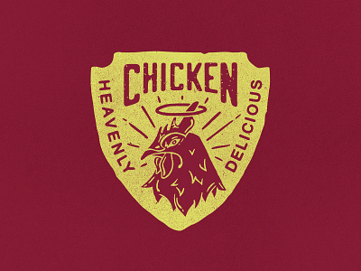 Heavenly Delicious Chicken :: Menu Badge chicken food food truck fortune good halo heavenly hummus mediterranean pita