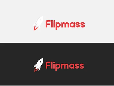 Brand identity - logo and custom logotype for Flipmass flipmass logo logotype red rocket rocketship social social media