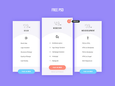 Free Pricing Psd free plan free pricing free psd freebies pricing pricing plan