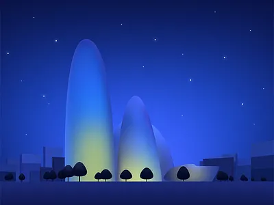 Wangjing SOHO beijing building hadid night soho stars trees wangjing zaha