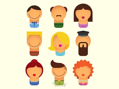 Set of Avatars vol.2 adobe avatar free vector funny head shot vector