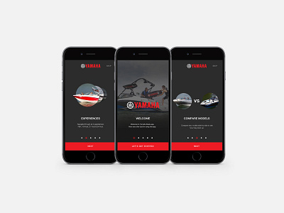 Yamaha Onboarding iPhone - Boats boats concept design iphone onboarding screen tutorial ui ux welcom yamaha