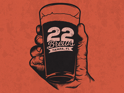 Cheers beer brews cheers hand tampa woodcut