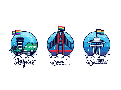 Westcoast Pride flag gay golden gate hollywood lgbt los angeles pride rainbow san francisco seattle space needle westcoast