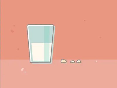 Aftermath of Cookie Friday crumbs design flat icon illustration microsoft milk offset outline pastel snack