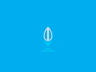 Aqua Surfboards blue board clean drop logo logo design minimalism minimalist modern ocean surf water