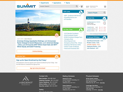 Ascent Resources Intranet Design digital design intranet intranet design web design web interface design web site