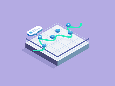 Color Practice Illustration 3d data graph isometric purple
