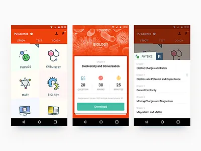 Education App android app dashboard education home learning mobile school exams study ui user interface ux