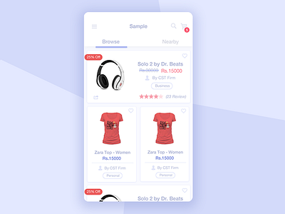 Ecommerce Home Screen android app blue ecommerce iphone png screen shadows shopping sketch ui ux