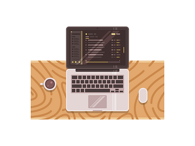 Tidy Workspace apple coffee desk macbook mouse mug music wood workspace