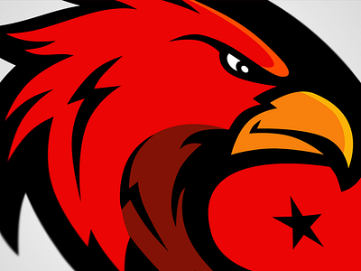 Cardio bird cardio dribbble esport free game invation logo red star team usa